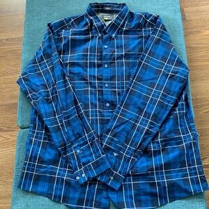 Eddie Bauer Tall 3XL Classic Fit Button Down Men’s shirt Blue Long Sleeve